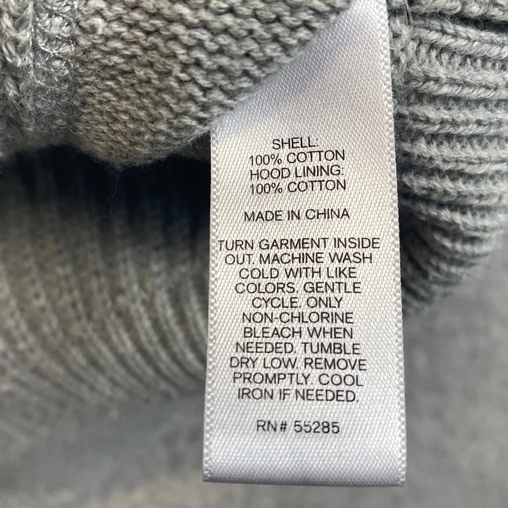Express cotton hoodie sweater L mens gray fisherman nautical grunge retro